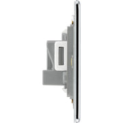 BG Electrical Flatplate Screwless Polished Chrome - 5A, single, unswitched, round pin