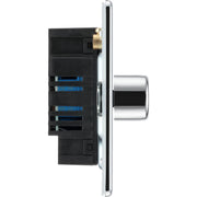 BG Electrical Flatplate Screwless Polished Chrome - Quadruple, 2 way push 200W