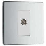 BG Electrical Flatplate Screwless Polished Chrome - Single, isolated, co-axial