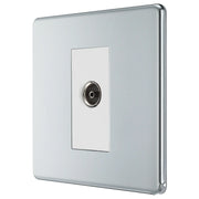 BG Electrical Flatplate Screwless Polished Chrome - Single, isolated, co-axial