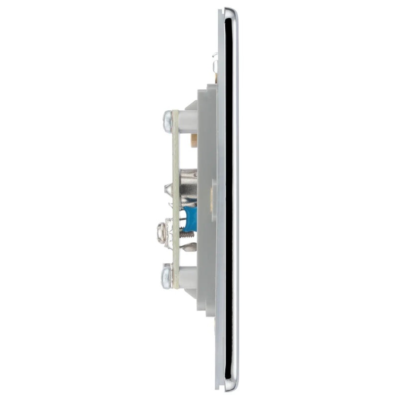 BG Electrical Flatplate Screwless Polished Chrome - Single, isolated, co-axial