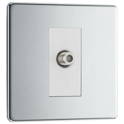 BG Electrical Flatplate Screwless Polished Chrome - Single, satellite