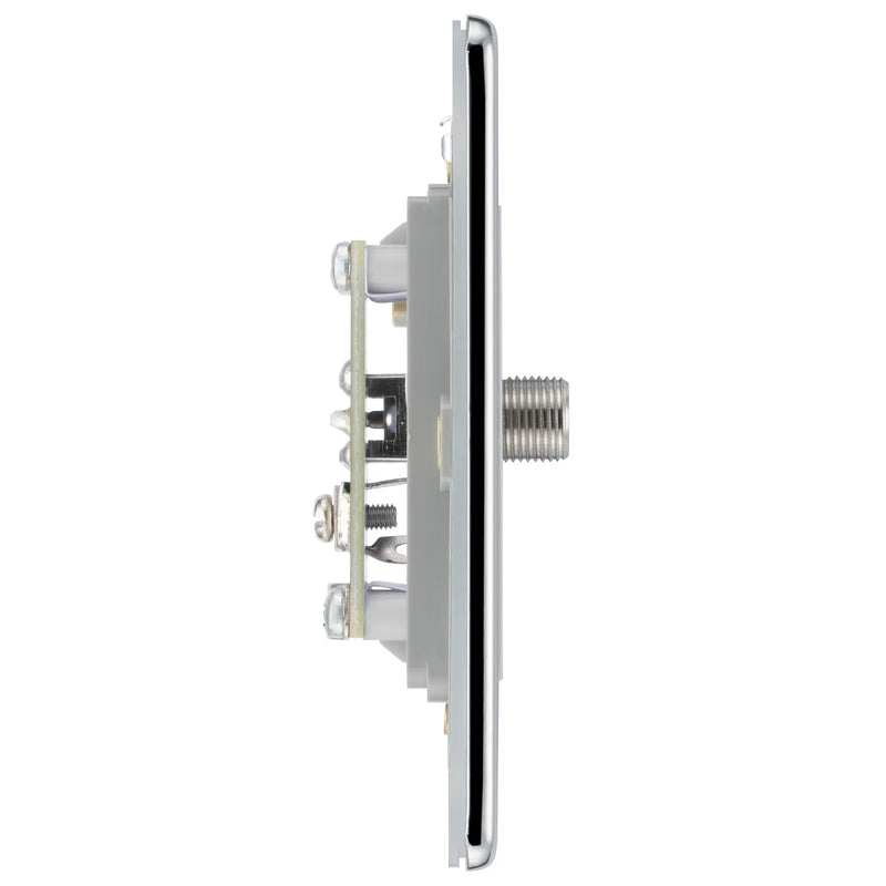 BG Electrical Flatplate Screwless Polished Chrome - Single, satellite