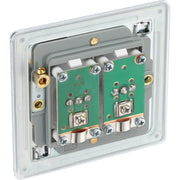 BG Electrical Flatplate Screwless Polished Chrome - Double, TV/FM