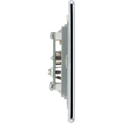 BG Electrical Flatplate Screwless Polished Chrome - Double, TV/FM