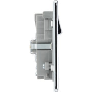 BG Electrical Flatplate Screwless Polished Chrome - Double switched single pole, with USB A + C (22W)