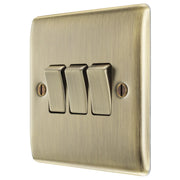 BG Electrical Nexus Metal Antique Brass - Triple, 2 way switch