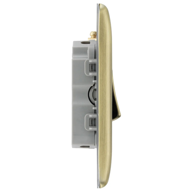 BG Electrical Nexus Metal Antique Brass - Triple, 2 way switch