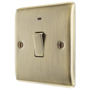 BG Electrical Nexus Metal Antique Brass - 20A, double pole, with indicator