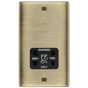 BG Electrical Nexus Metal Antique Brass - 115/240V dual voltage shaver socket