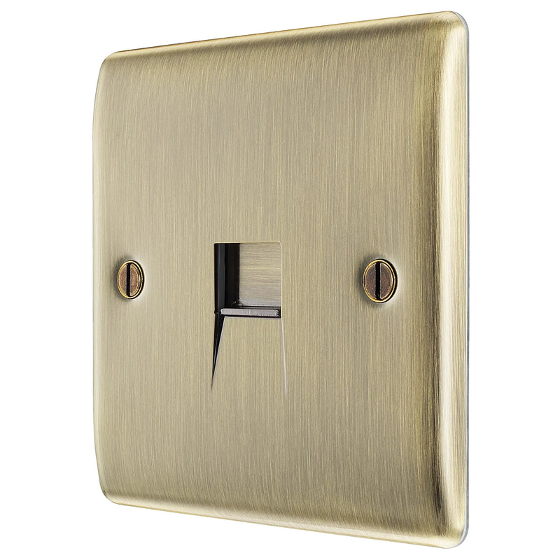 BG Electrical Nexus Metal Antique Brass - Single, telephone socket, master