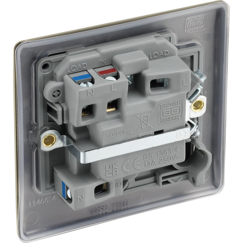 BG Electrical Nexus Metal Antique Brass - Switched and fused with indicator