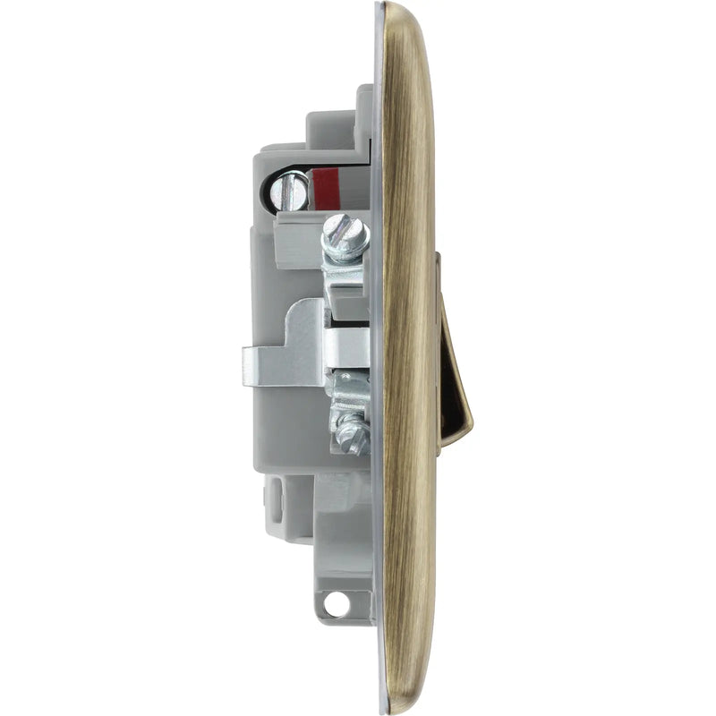 BG Electrical Nexus Metal Antique Brass - Switched and fused with indicator