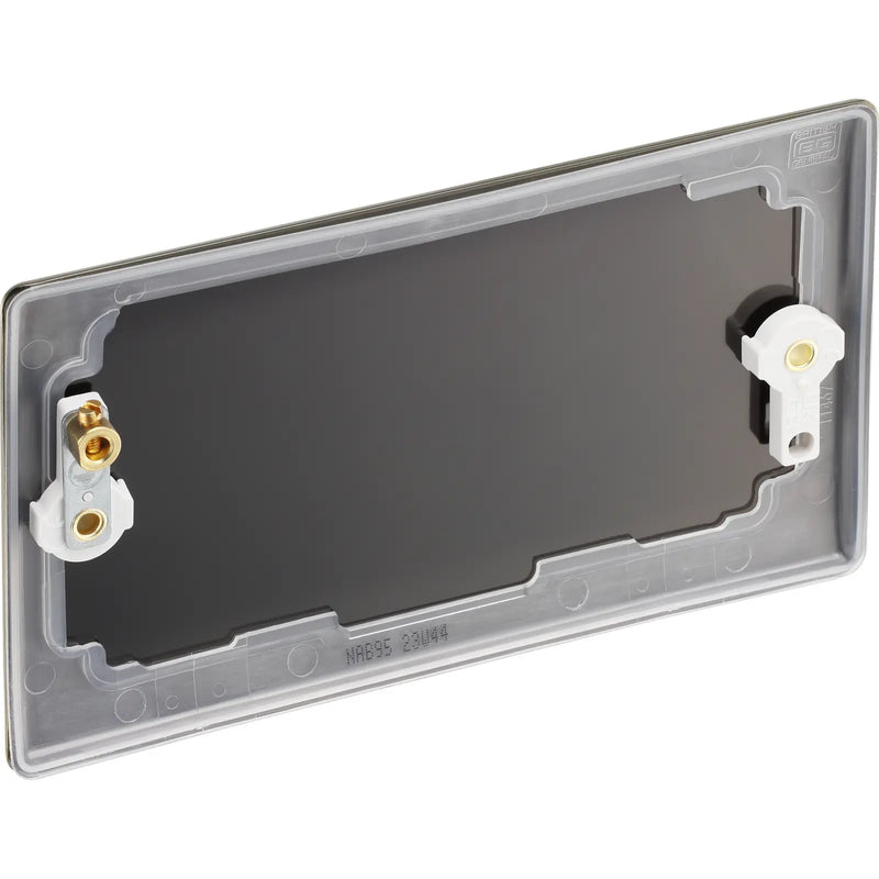 BG Electrical Nexus Metal Antique Brass - Double, blank plate