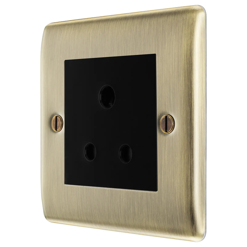 BG Electrical Nexus Metal Antique Brass - 5A, single, unswitched, round pin