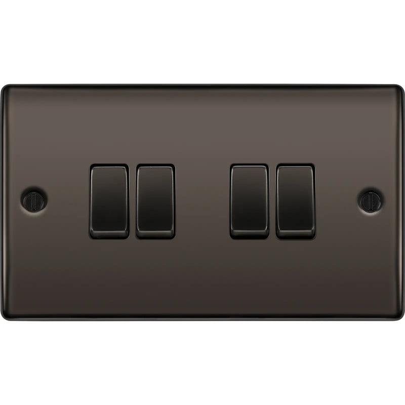 BG Electrical Nexus Metal Black Nickel - Quadruple, 2 way switch