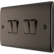 BG Electrical Nexus Metal Black Nickel - Quadruple, 2 way switch