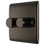 BG Electrical Nexus Metal Black Nickel - Double, 2 way push 200W