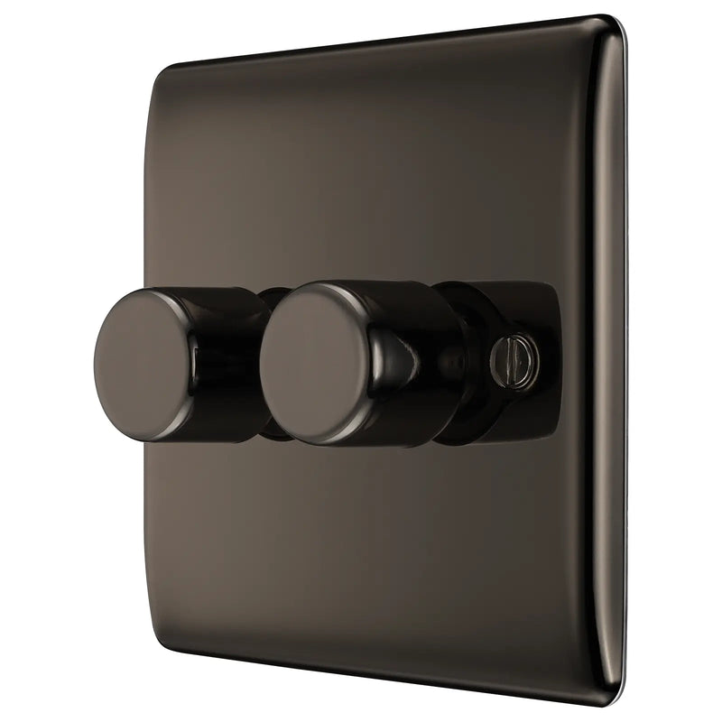 BG Electrical Nexus Metal Black Nickel - Double, 2 way push 200W