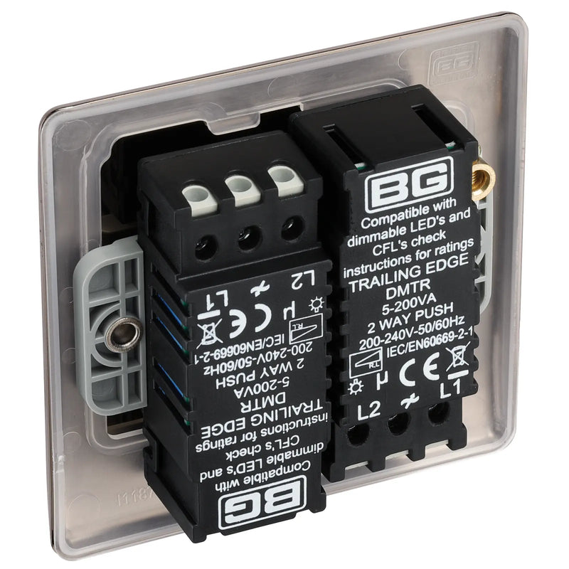 BG Electrical Nexus Metal Black Nickel - Double, 2 way push 200W