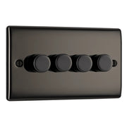 BG Electrical Nexus Metal Black Nickel - Quadruple, 2 way push 200W