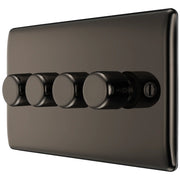 BG Electrical Nexus Metal Black Nickel - Quadruple, 2 way push 200W