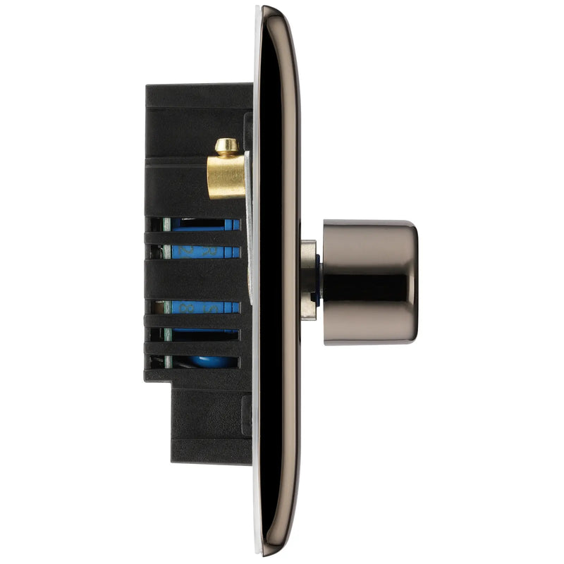 BG Electrical Nexus Metal Black Nickel - Quadruple, 2 way push 200W