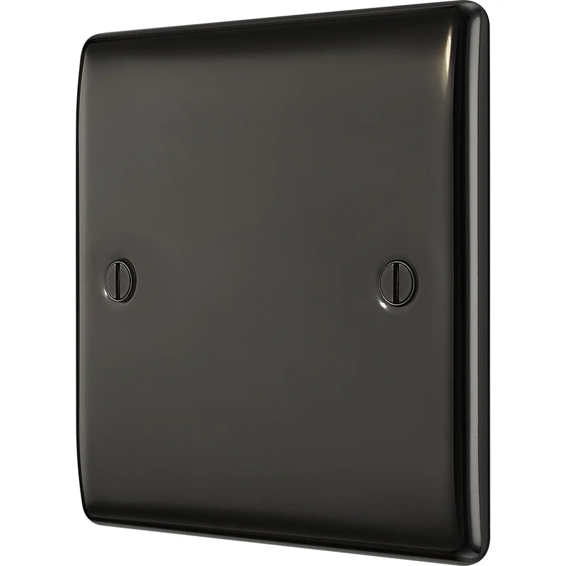 BG Electrical Nexus Metal Black Nickel - Single, blank plate