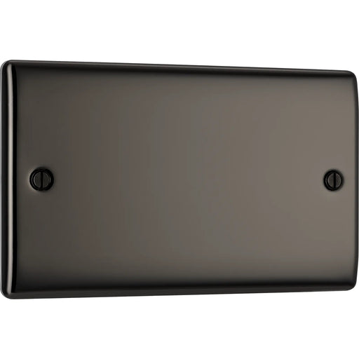 BG Electrical Nexus Metal Black Nickel - Double, blank plate