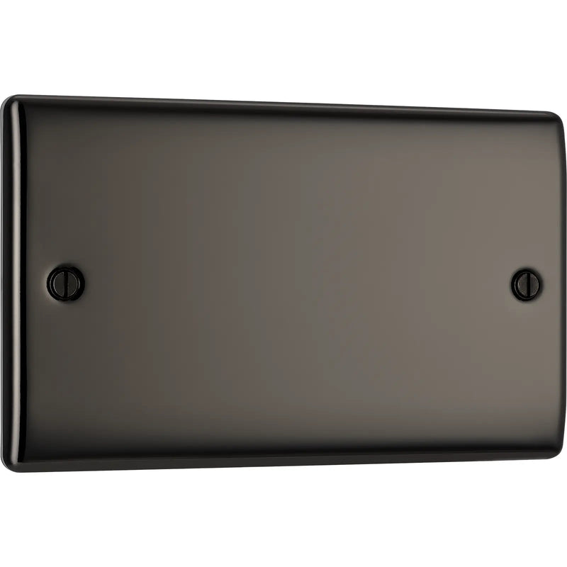 BG Electrical Nexus Metal Black Nickel - Double, blank plate