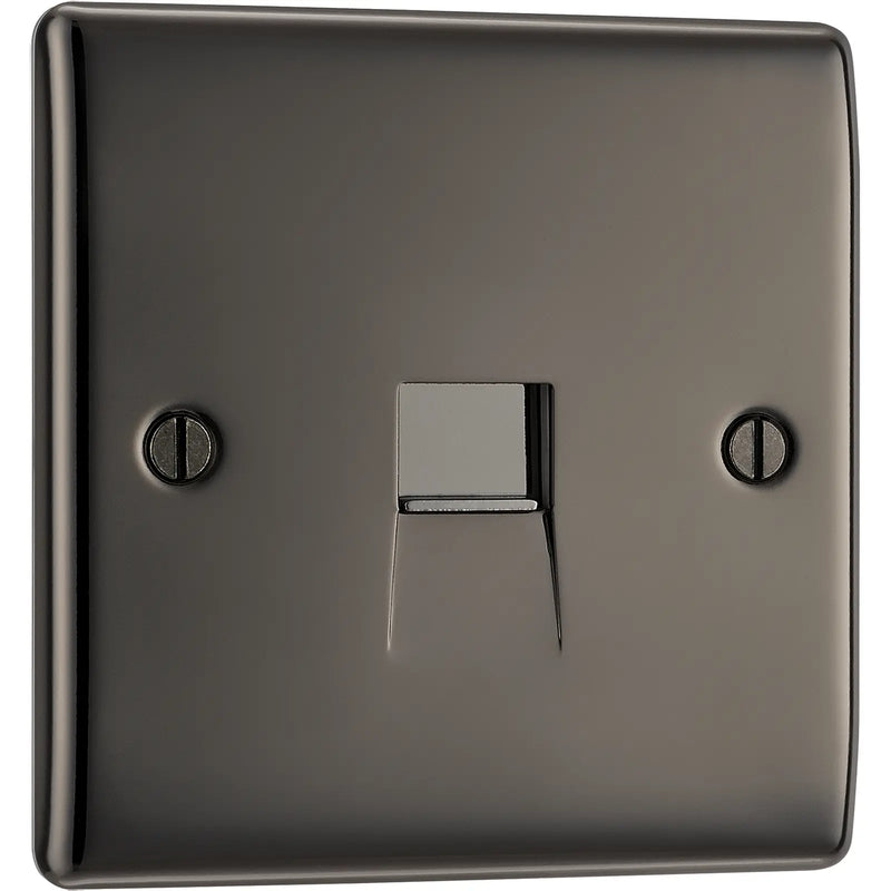 BG Electrical Nexus Metal Black Nickel - Single, telephone socket, secondary