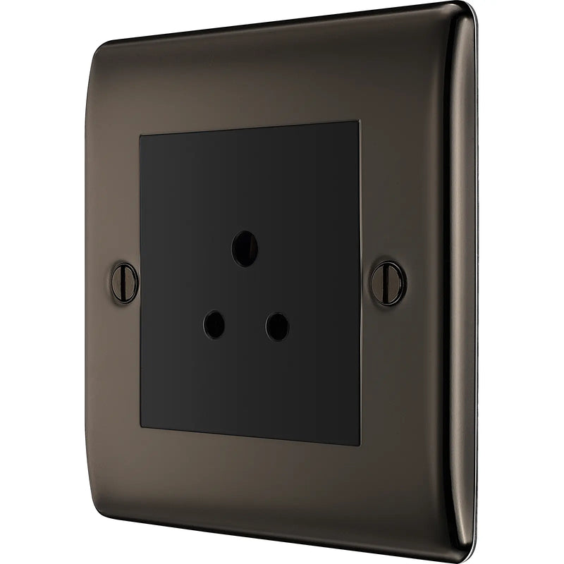BG Electrical Nexus Metal Black Nickel - 2A, Single, unswitched, round pin
