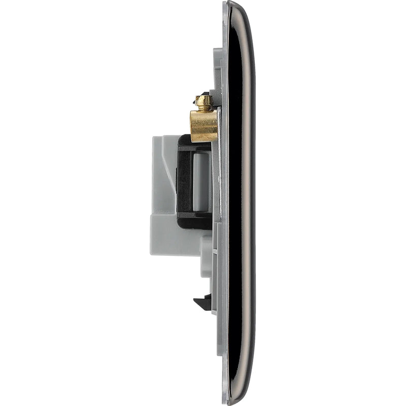 BG Electrical Nexus Metal Black Nickel - 2A, Single, unswitched, round pin