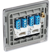 BG Electrical Nexus Metal Black Nickel - Double, telephone socket, secondary