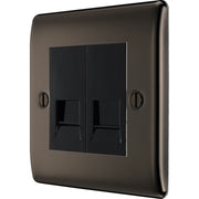 BG Electrical Nexus Metal Black Nickel - Double, telephone socket, master
