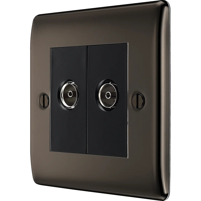 BG Electrical Nexus Metal Black Nickel - Double, TV/FM