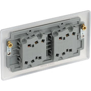 BG Electrical Nexus Metal Brushed Steel - Quadruple, 2 way switch