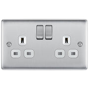 BG Electrical Nexus Metal Brushed Steel - Double, switched, double pole
