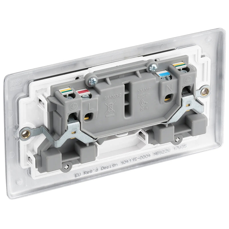 BG Electrical Nexus Metal Brushed Steel - Double, switched, double pole