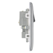 BG Electrical Nexus Metal Brushed Steel - Double, switched, double pole