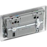 BG Electrical Nexus Metal Brushed Steel - Double switched single pole, with USB A + C (45W)