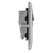BG Electrical Nexus Metal Brushed Steel - Single switched, double pole