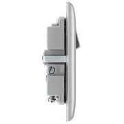 BG Electrical Nexus Metal Brushed Steel - Single switched, single pole, with 2 x USB A