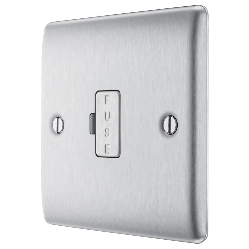 BG Electrical Nexus Metal Brushed Steel - Unswitched and fused
