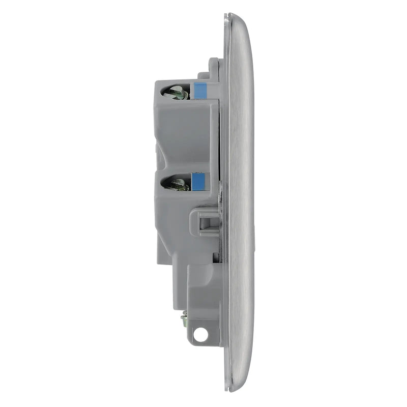 BG Electrical Nexus Metal Brushed Steel - Unswitched and fused