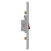 BG Electrical Nexus Metal Brushed Steel - 45A, double pole, large plate, with indicator