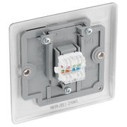 BG Electrical Nexus Metal Brushed Steel - Single, RJ45 data socket