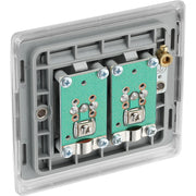 BG Electrical Nexus Metal Brushed Steel - Double, TV/FM