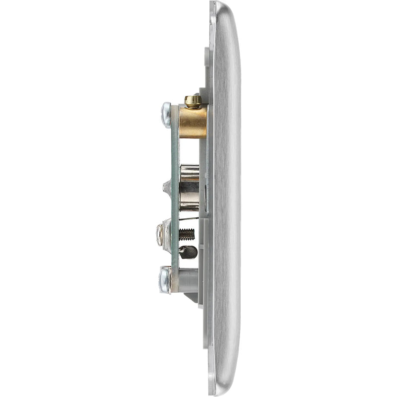 BG Electrical Nexus Metal Brushed Steel - Double, TV/FM