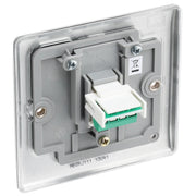 BG Electrical Nexus Metal Brushed Steel - Single, RJ11 telephone socket